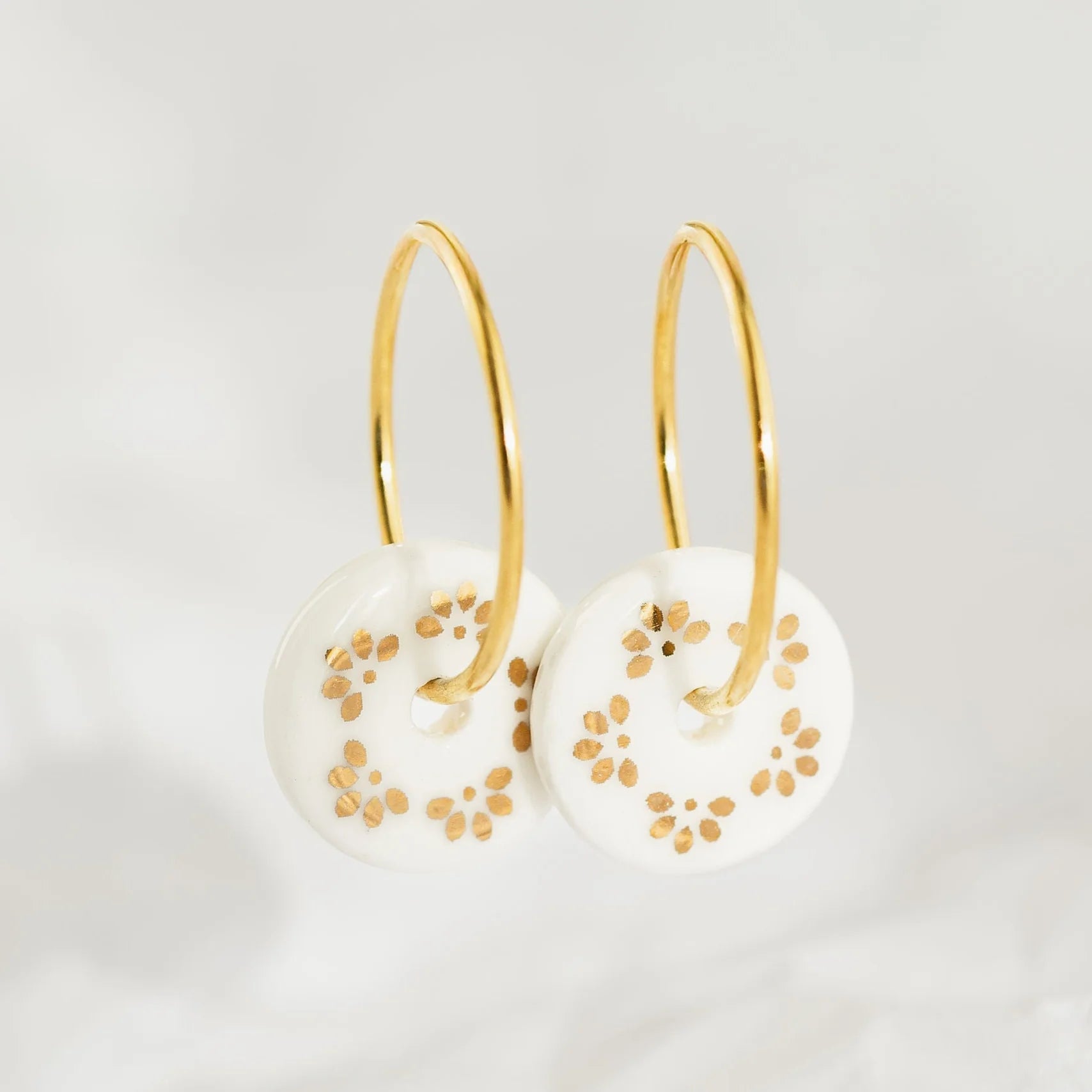 1&8_gold_Porcelain_white_pose_earrings hoops