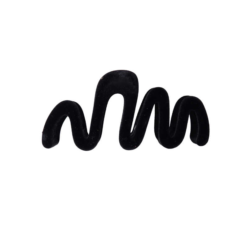 Black velvet wavy hair claw on a white background