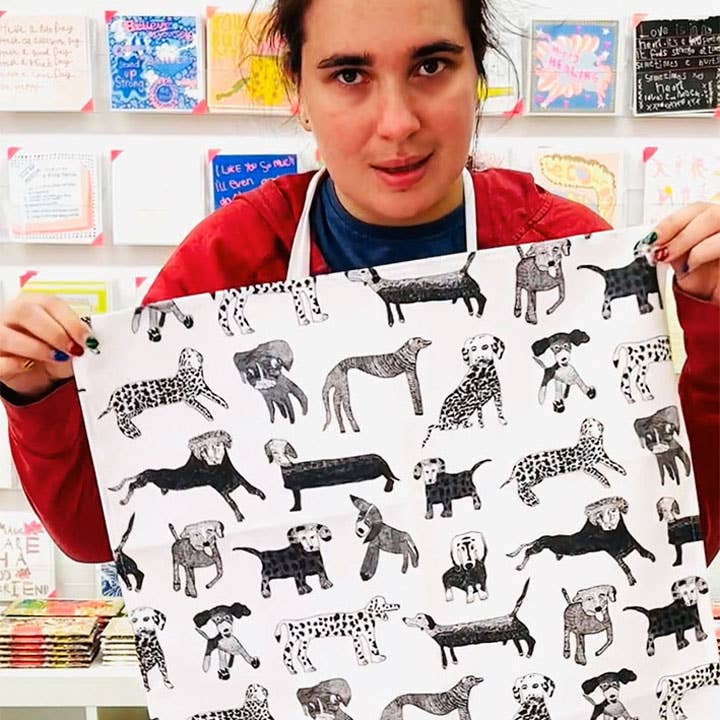 Arthouse dog t-towel black and white