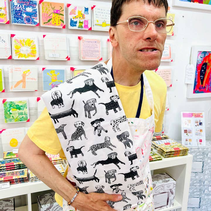 Arthouse tea towel dog drawings