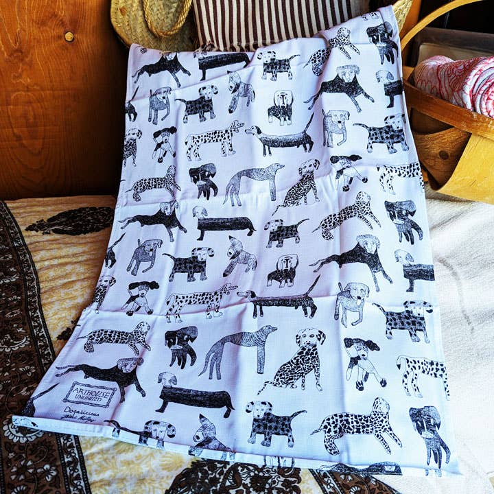 Arthouse tea towel dog drawings 2