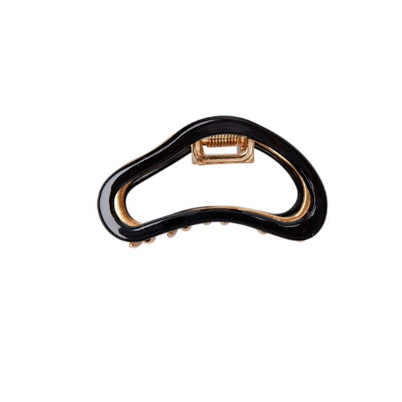 Black and gold saddle pad on a white background