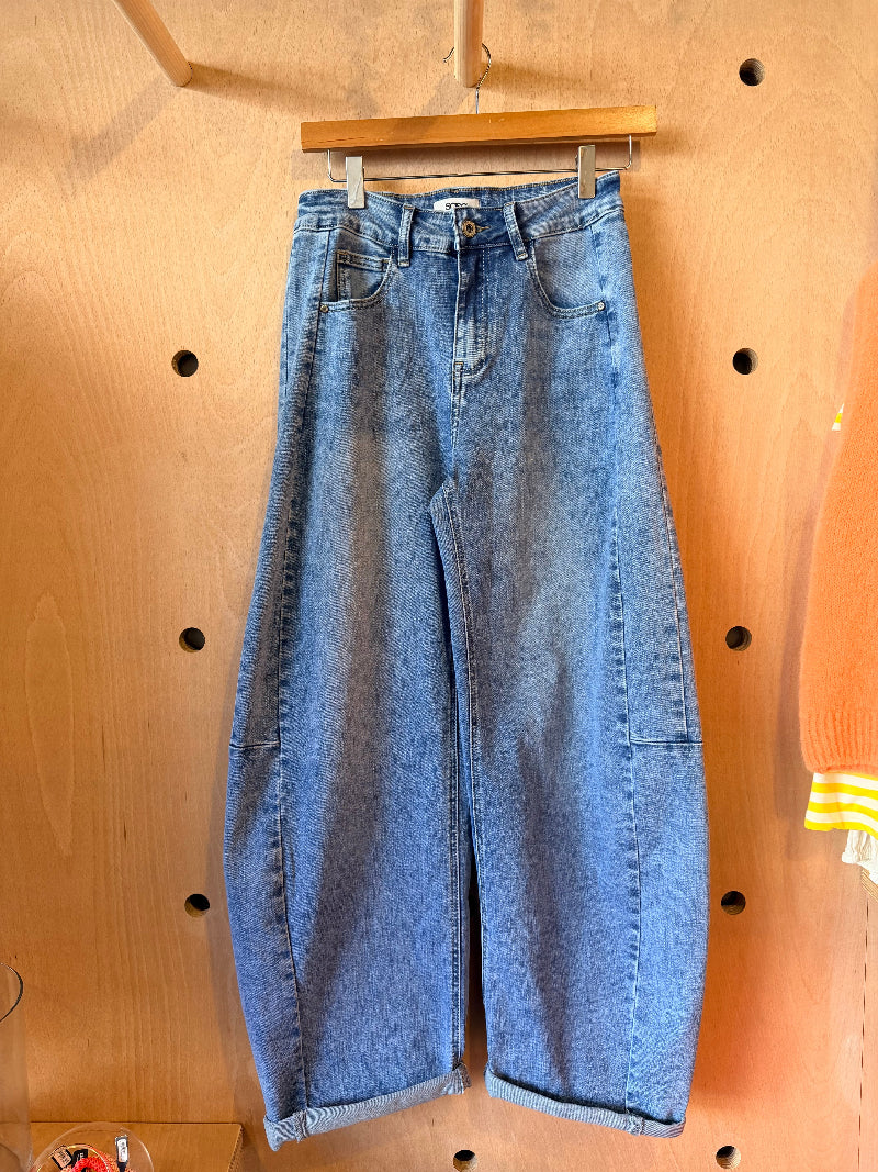Barrel Leg Jeans Light Denim
