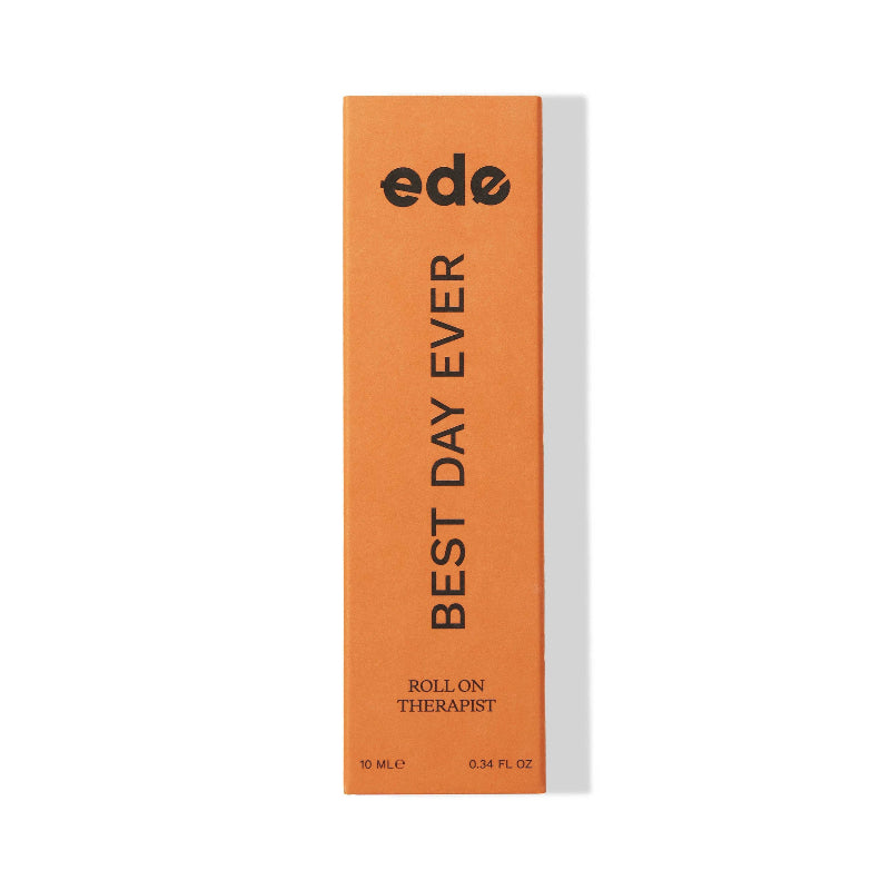 Orange box with 'ede' branding and text on a white background