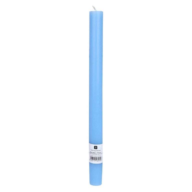 Light blue candle on a white background