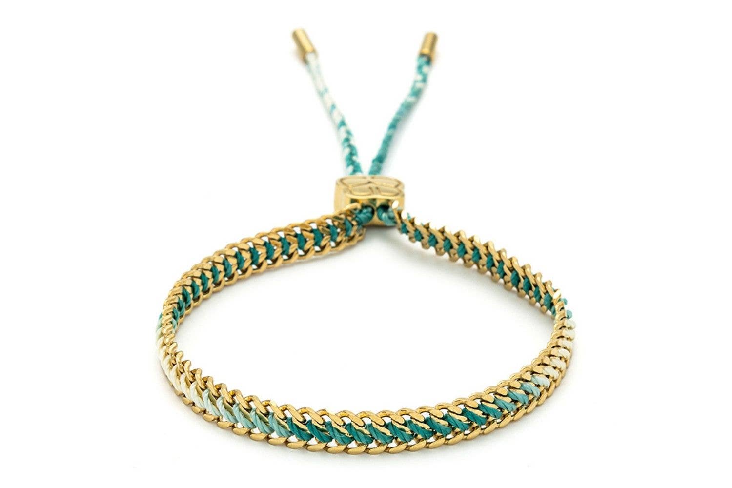Boho Betty Athena Turquoise Gold Braided Bracelet