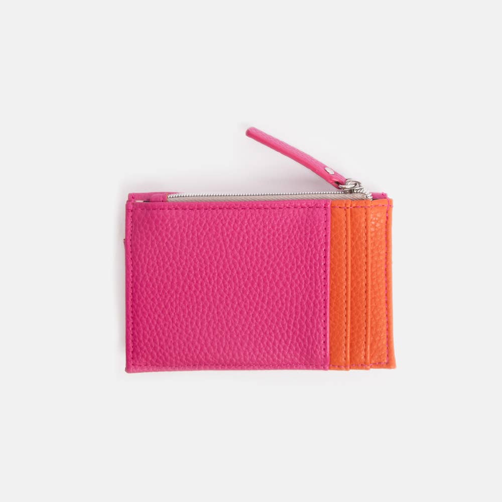 Caroline Gardner Bright Pink/Orange Cardholder Coin Purse