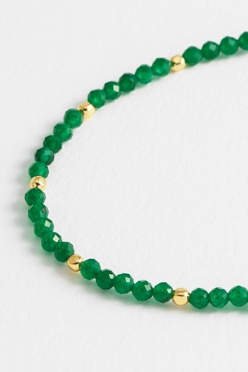 Estella Bartlett Amelia Bracelet Green Agate beads