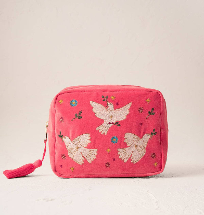 Elizabeth Scarlet Doves of Peace Wash Bag