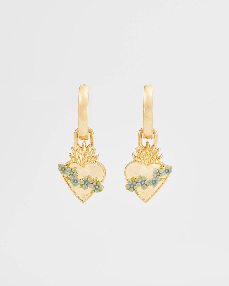 Fable Sacred Heart Huggie Earrings