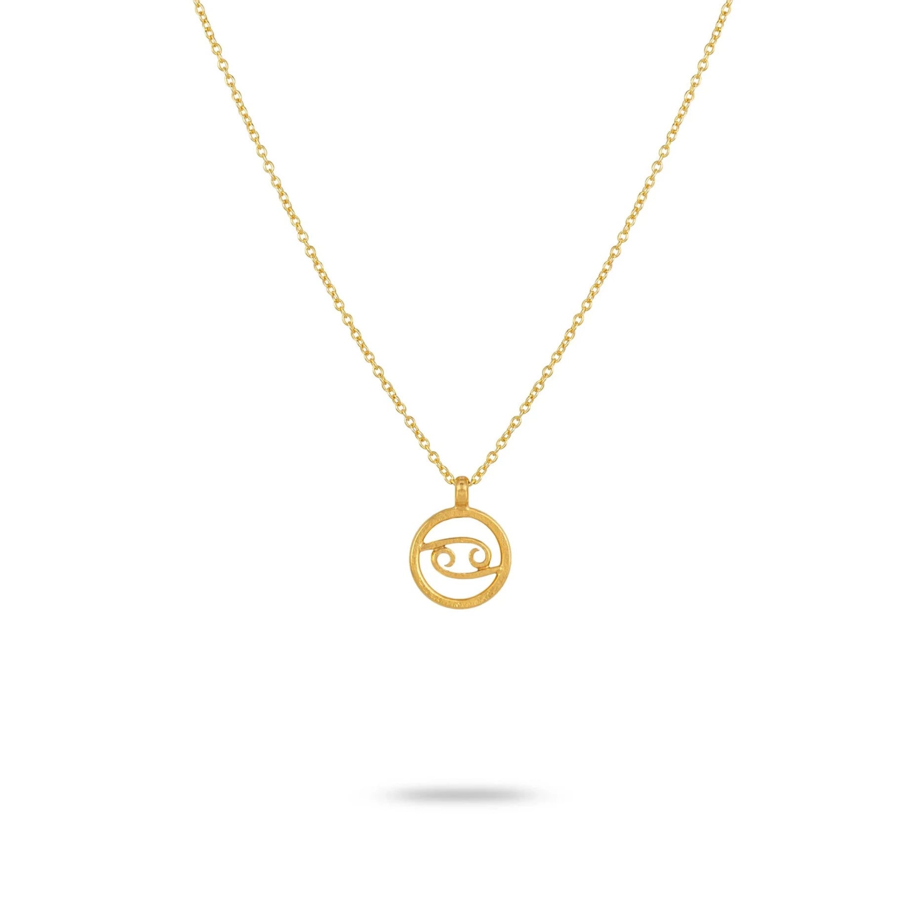 gold zodiac necklace for Cancer