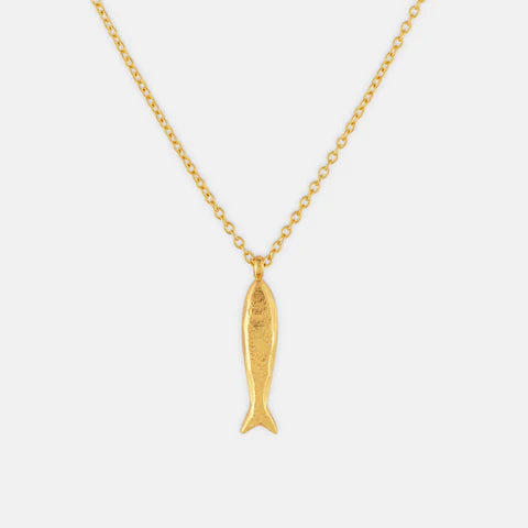 1 & 8 Gold Minnow Necklace