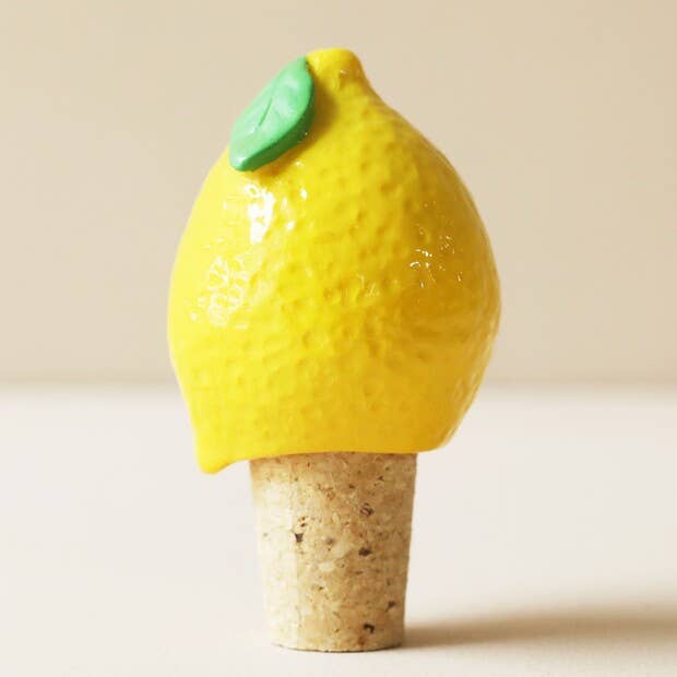 Lemon Cork Bottle Stopper 2