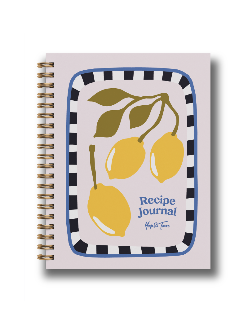 recipe journal with lemon design