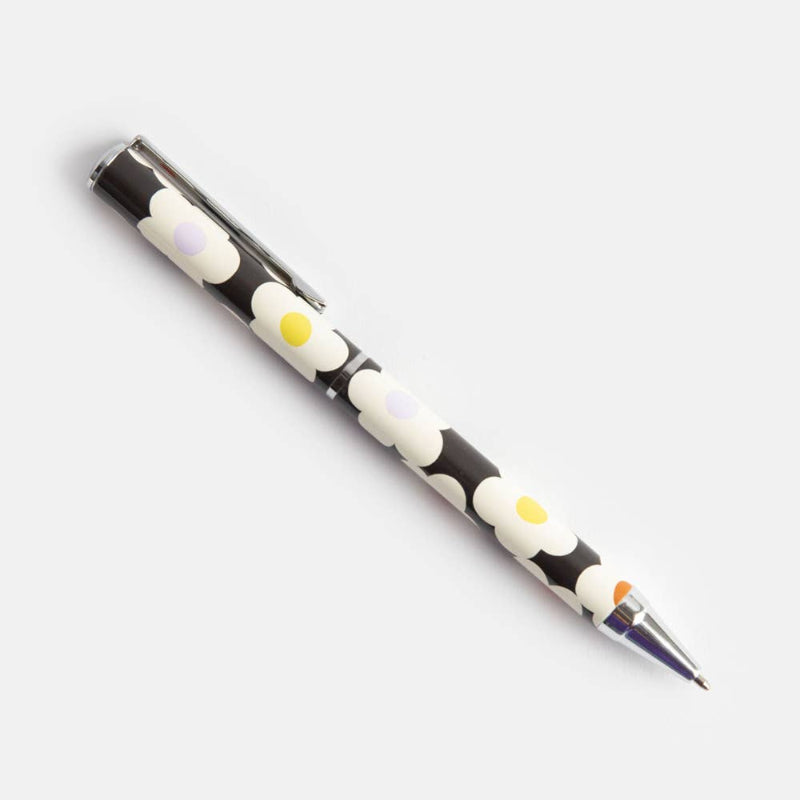Pen with floral pattern on a white background