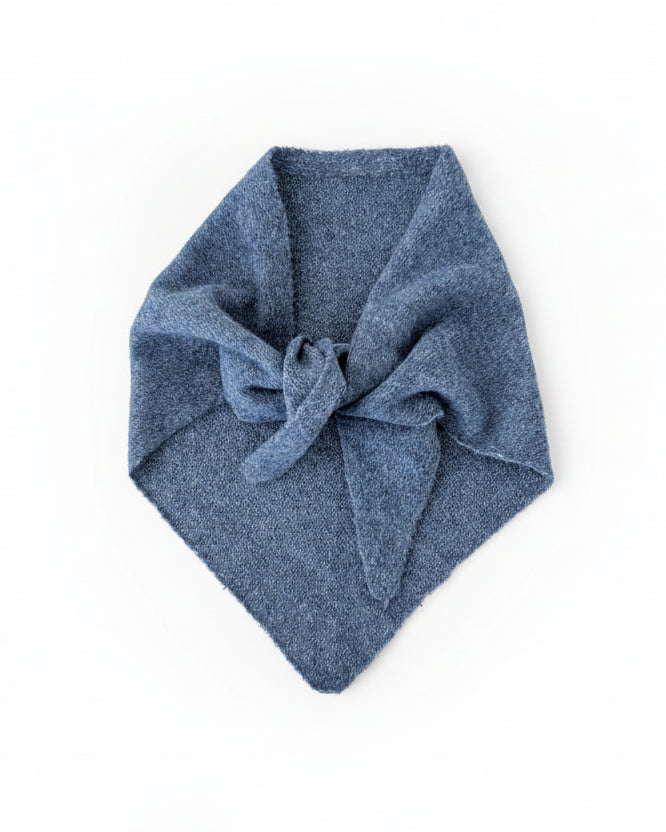 Ost Blue wool triangle scarf folded