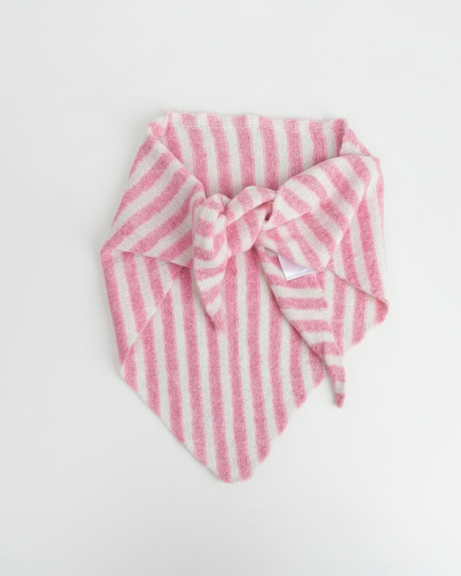 Ost Mynte Triangle Scarf Striped Pink