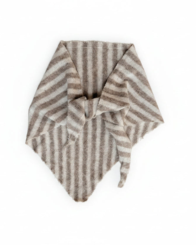 Ost Mynte Triangle Scarf Striped Taupe