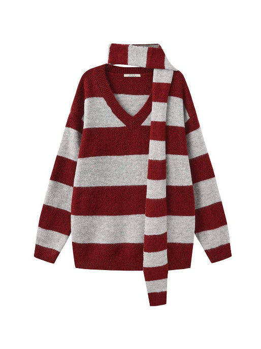 Red and white striped sweater on a white background