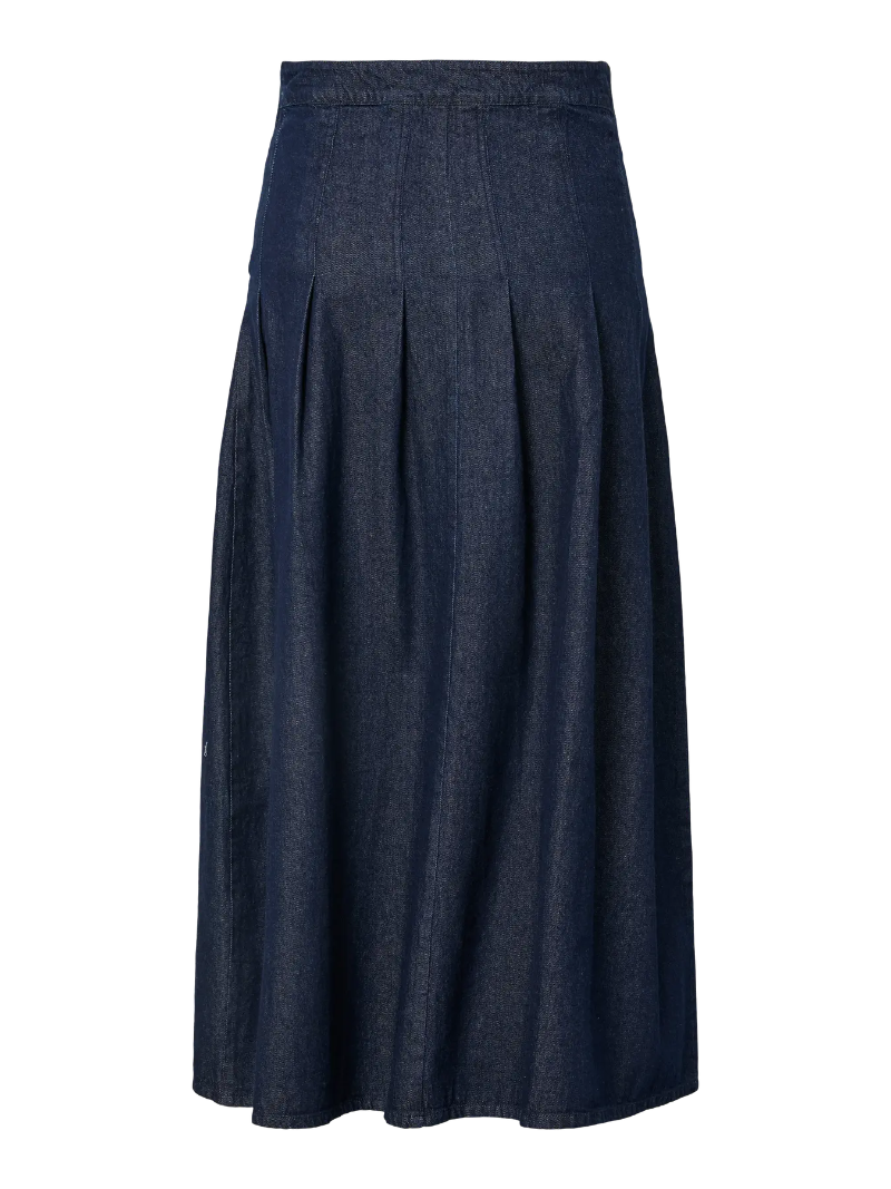 Pieces Benim Ankle Skirt-Dark Blue Denim