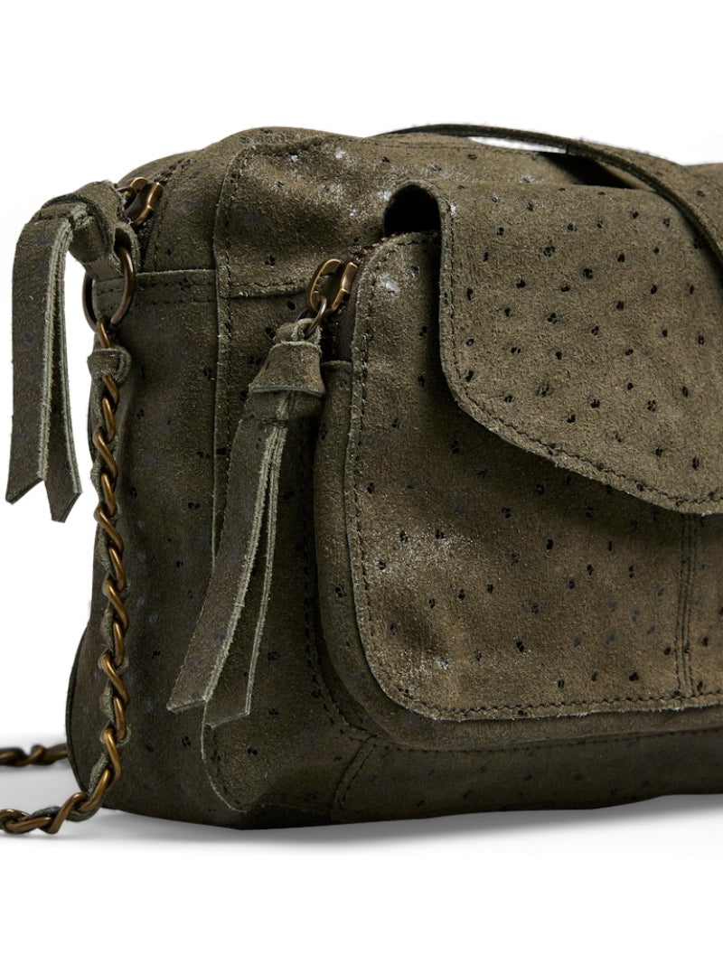 Pieces Naina Leather Cross Body Bag Lichen Green