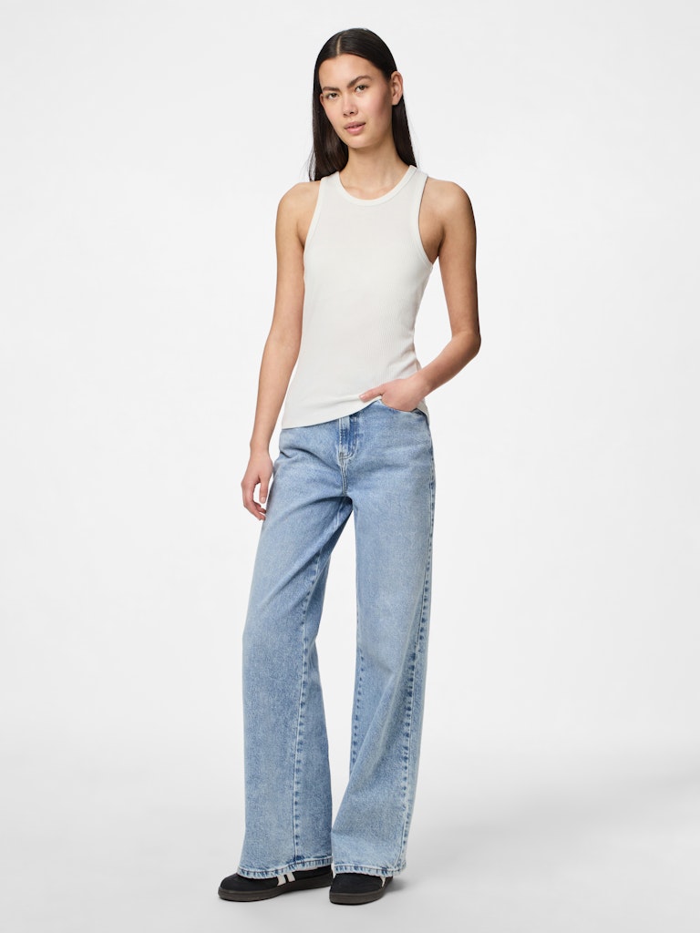 Pieces Ruka Boxer Tank Cloud Dancer on model full length