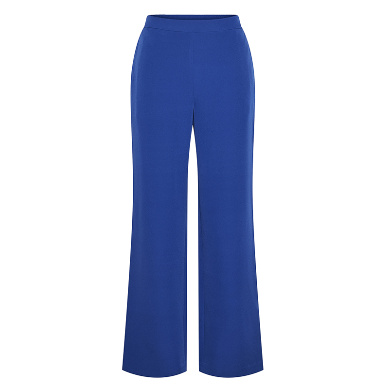 Pieces Bozzy wide leg trousers in bright blue