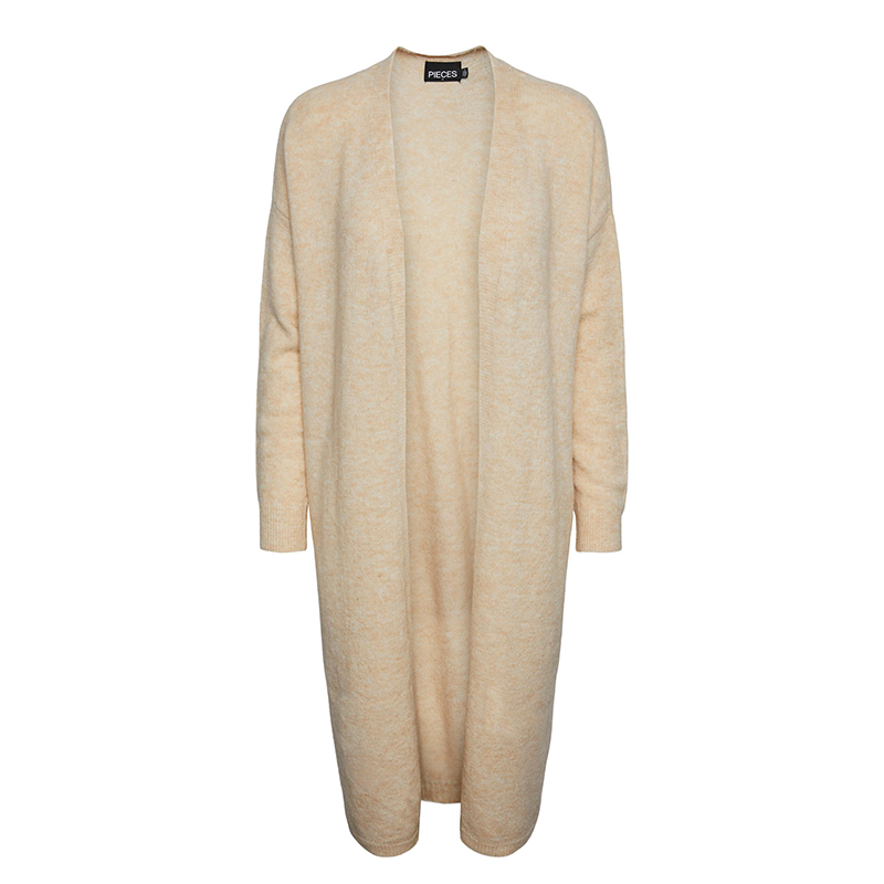 PIECES WOMENS LONG CARDIGAN IN CREAM