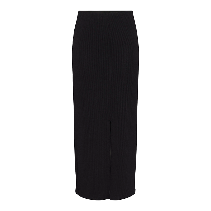 PIECES BLACK MARLLEE PENCIL SKIRT WITH FRONT SPLIT