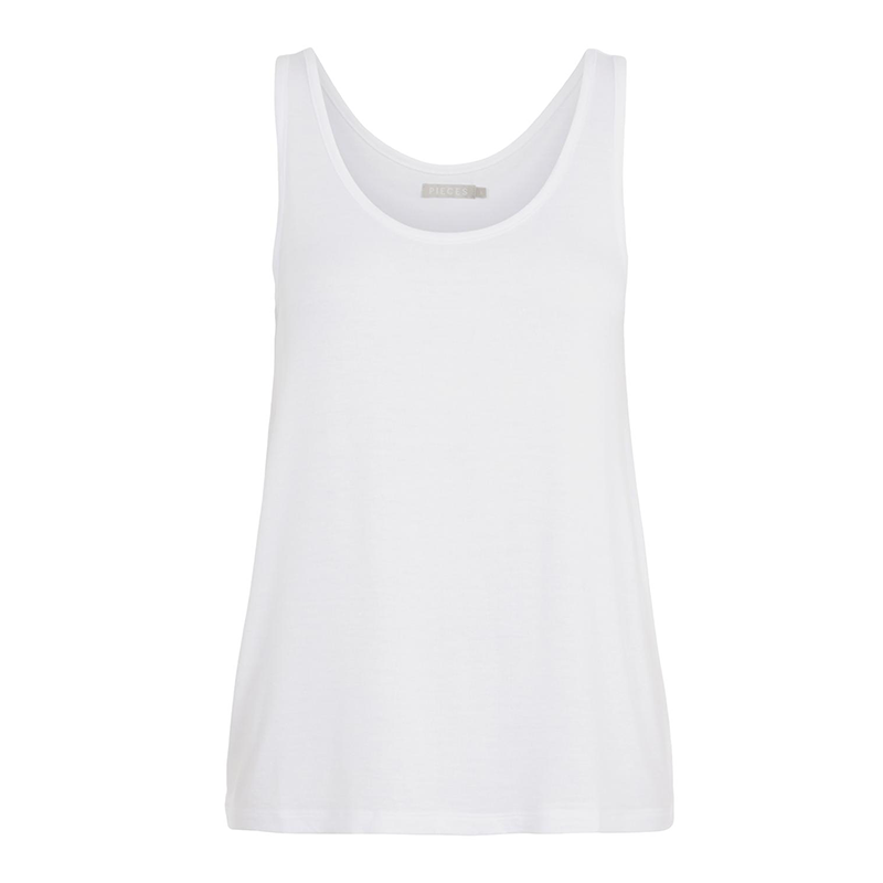 womens white vest top loose fit