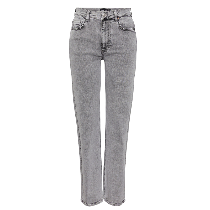 PIECES WOMENS JEANS IN GREY STRAIGHT LEG