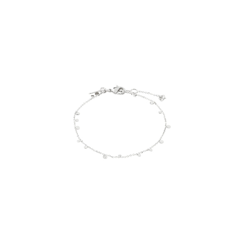 Silver bracelet on a white background