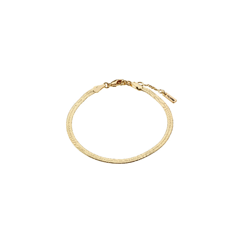 Gold bracelet on a white background