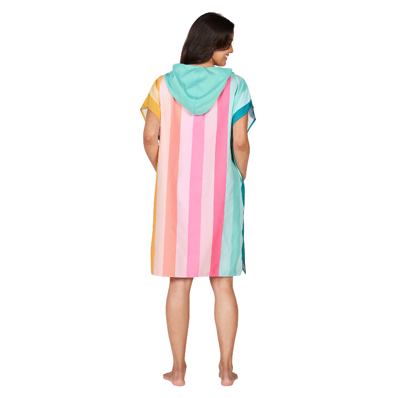 Adult Poncho - Quick Dry Hooded Towel - Coastal Candy back