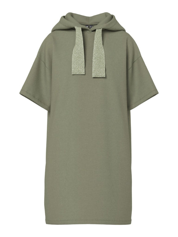 Green hoodie dress on a white background