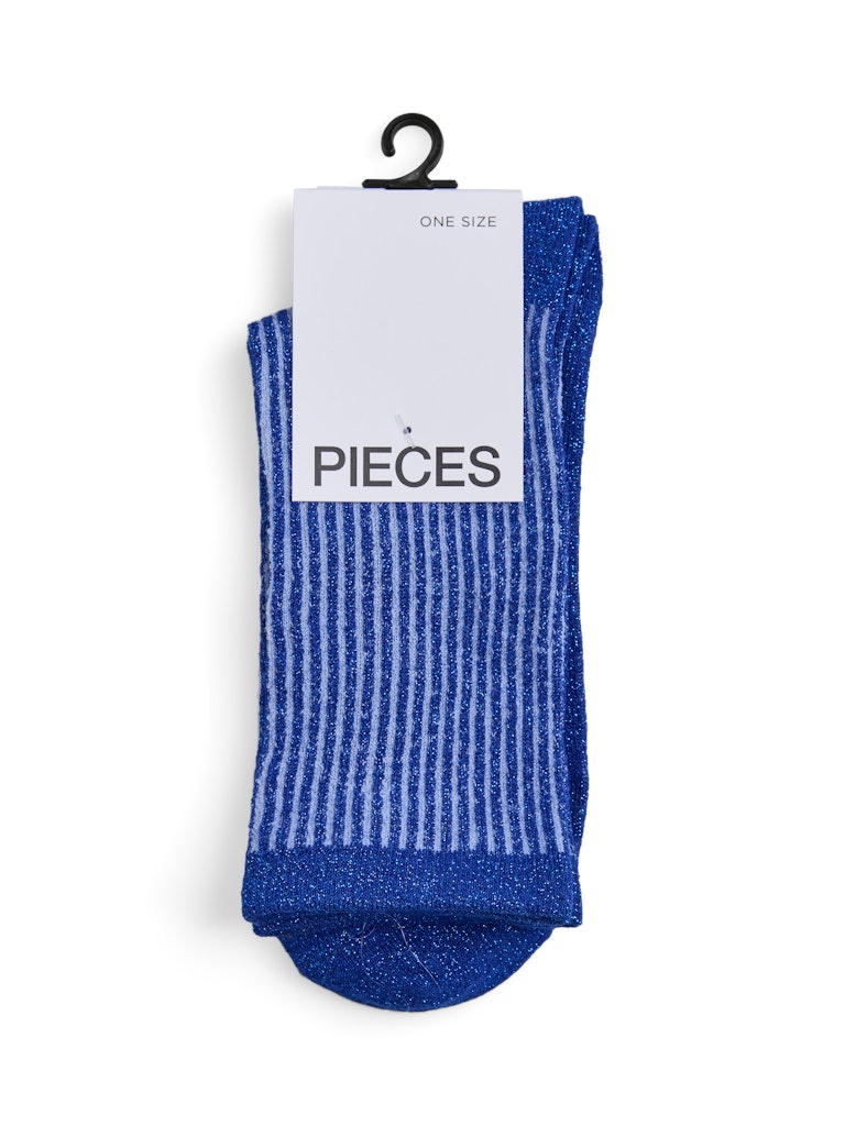 Pieces Sebby Glitter Sock Blue folded