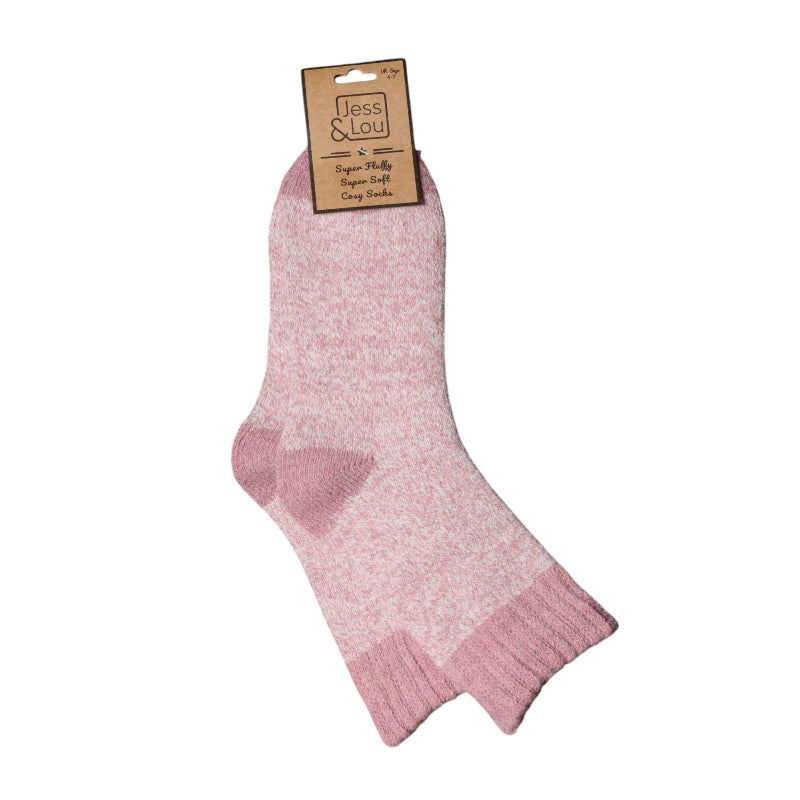 Pink sock with a label on a white background