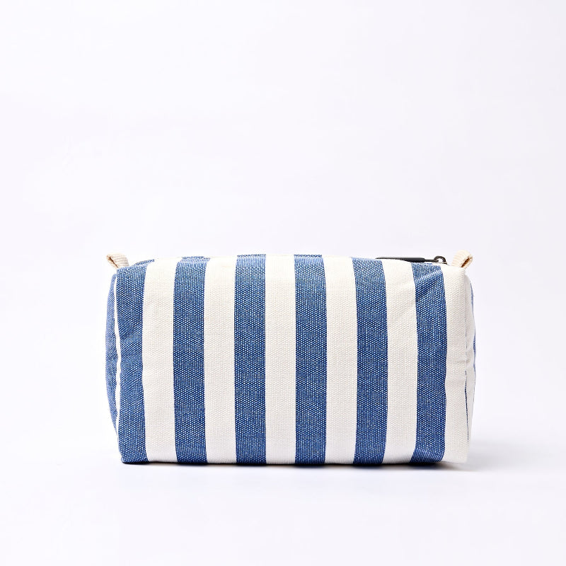 Roka Mayfair Wash Bag Denim Stripe on a white background