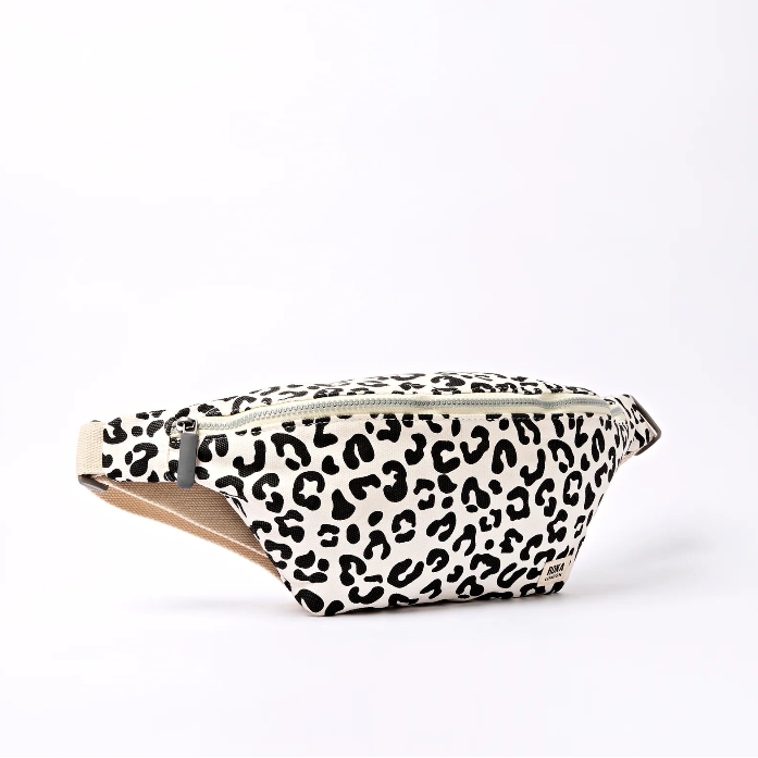 Roka Mill HIll Crossbody Bag Leopard Print pouch on a white background