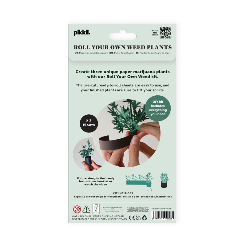 Pikkil roll-your-own weed plants packaging on a white background