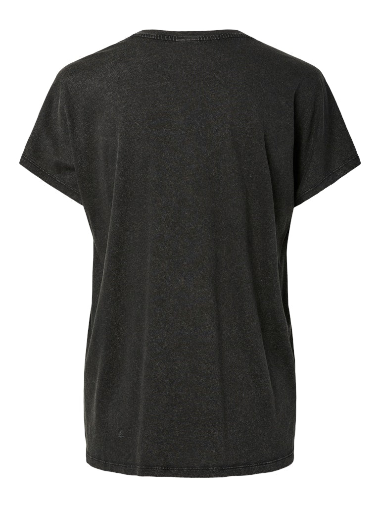 Black t-shirt on a white background