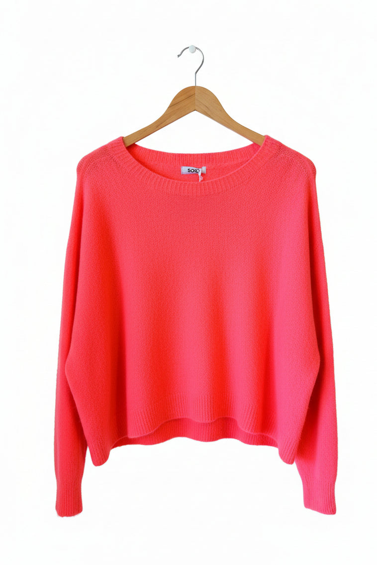 Slouch Sweater Vibrant Coral