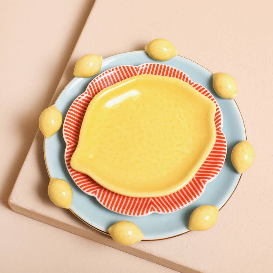 Squeeze the Day 3D Lemon Nesting Trinket Trays stacked