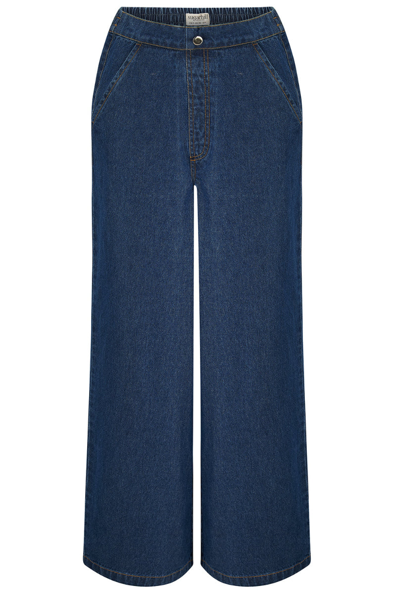 Sugarhill Immy Trousers Blue jeans on a white background