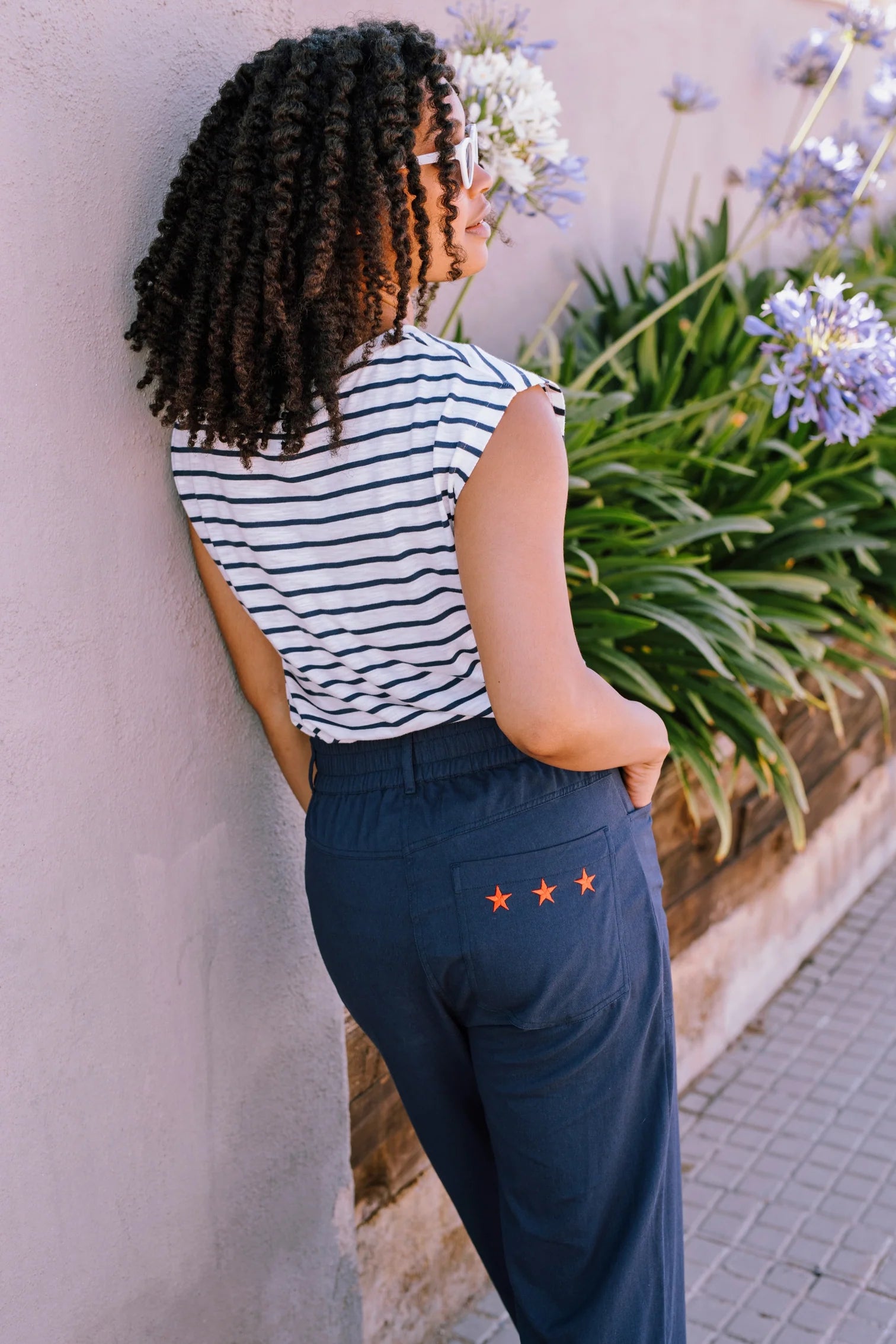 Sugarhill Rowan Trousers - Navy, Triple Star BACK