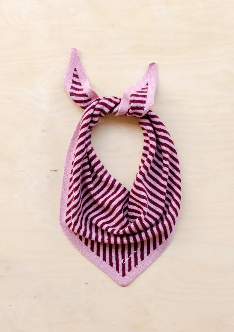 TBCO TRIANGLE SCARF IN PINK STRIPE
