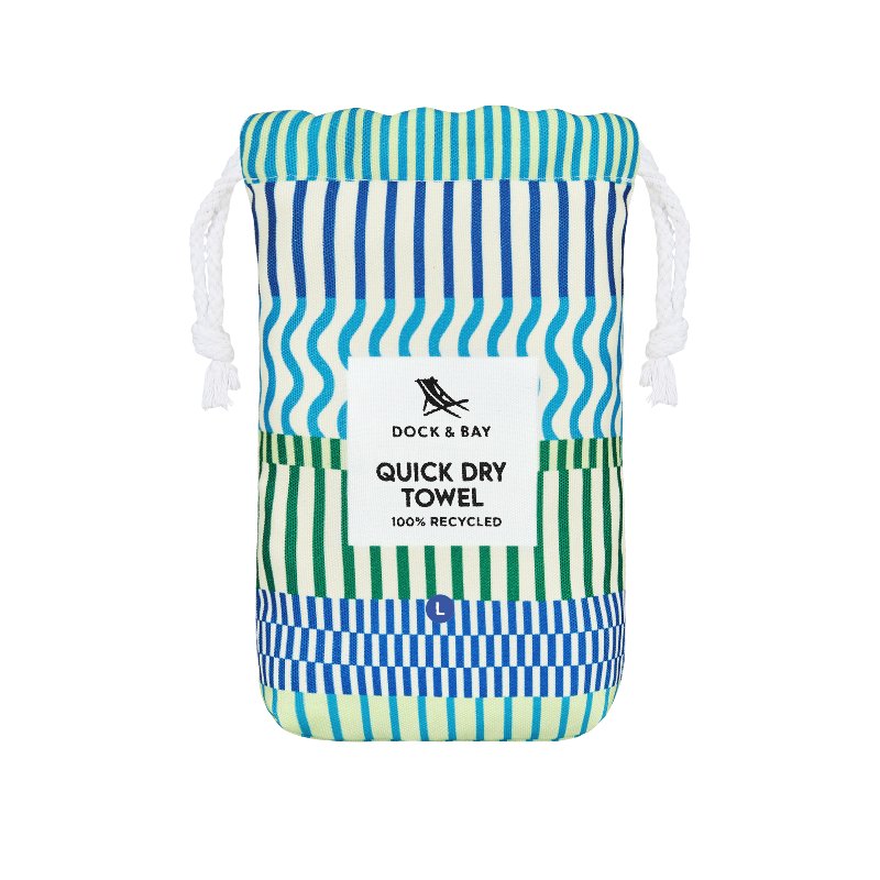 ock & Bay Quick Dry Towels - Blueberry Spritz Large (160 x 90cm) bag