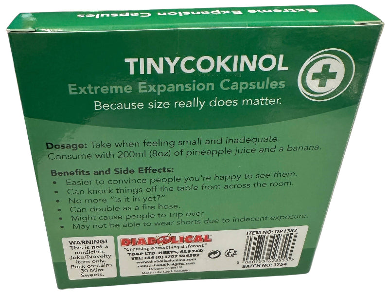 Tinycokinol Candy back of box