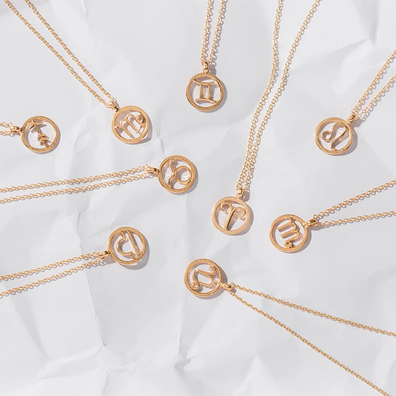 One & Eight gold zodiac necklace