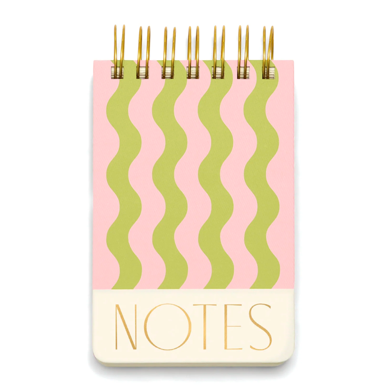 wire ring notepad chunky with wavy pattern